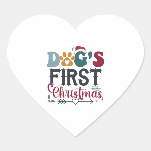 犬の初めてのクリスマス ハートシール (正面)