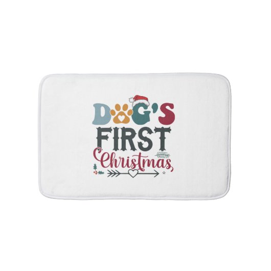 犬の初めてのクリスマス バスマット (正面)
