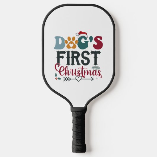 犬の初めてのクリスマス ピックルボールラケット (正面)