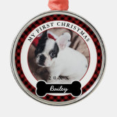 犬の初めてのクリスマス メタルオーナメント (正面)