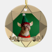 犬の初めてのクリスマス 写真入りセラミックオーナメント セラミックオーナメント (正面)