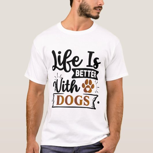 犬の前向き技 | やる気を起こさせる引用文 Tシャツ (正面)