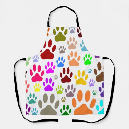 犬の前足が一面に印刷される エプロン (正面)