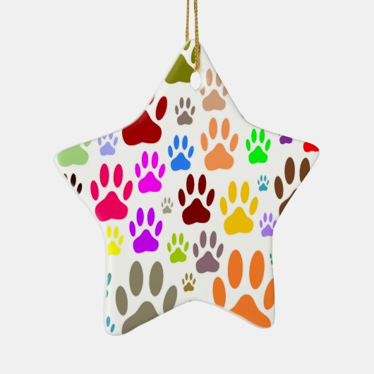 犬の前足が一面に印刷される セラミックオーナメント (右)