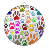 犬の前足が一面に印刷される ダーツボード (正面)