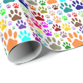 犬の前足が一面に印刷される ラッピングペーパー (ロールコーナー)