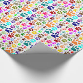 犬の前足が一面に印刷される ラッピングペーパー (角)