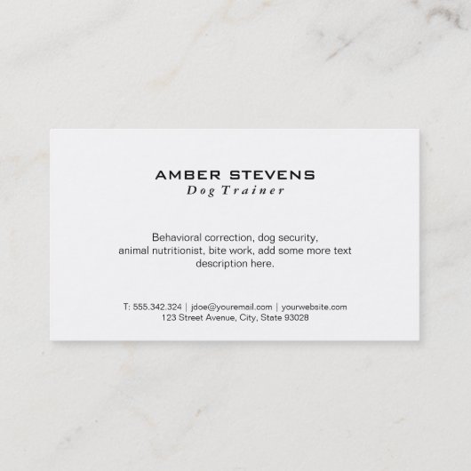 犬の前足と犬のロゴ 名刺 (裏面)