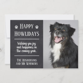 犬の前足の写真のチャルクボードのクリスマスカード シーズンカード