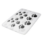 犬の前足は黒と灰色のパターンでプリント バスマット (アングル)