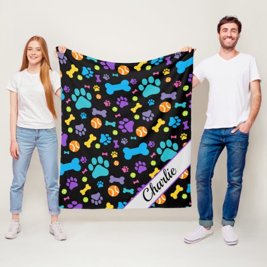 犬の前足プリントペット フリースブランケット (インサイチュ)