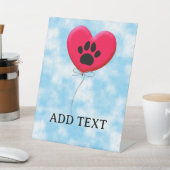 犬の前足プリント付きハート型バルーン 台座サイン (インサイチュ)