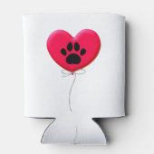 犬の前足プリント付きハート型バルーン 缶クーラー (裏面)