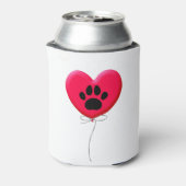 犬の前足プリント付きハート型バルーン 缶クーラー (缶裏面)