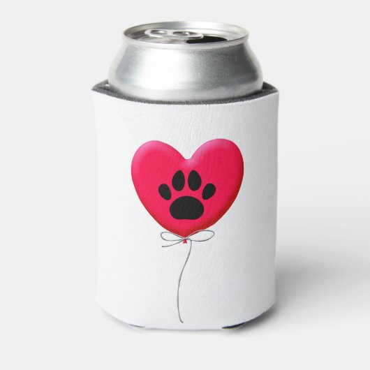犬の前足プリント付きハート型バルーン 缶クーラー (缶裏面)