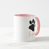 犬の前足名前をカスタムする犬好きパーソナライズされた マグカップ (正面右)