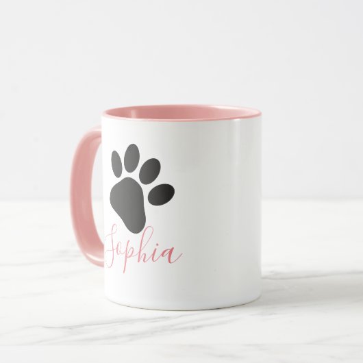 犬の前足名前をカスタムする犬好きパーソナライズされた マグカップ (正面左)
