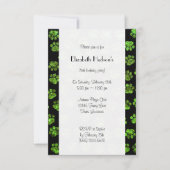 犬の前足、前足のプリント、グリッター-緑黒 招待状 (正面)