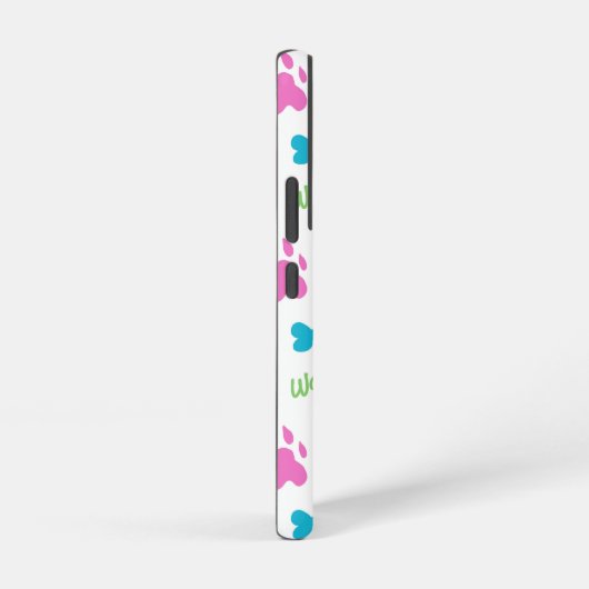 犬の前骨の骨のハートのピンク SAMSUNG GALAXYケース (右側面)