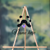 犬の前黒ペット追加の名前文字動物の前写真 アクリルサイン (ニュートラル)