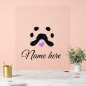 犬の前黒ペット追加の名前文字動物の前写真 アクリルサイン (ウェディング)