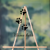 犬の前黒ペット追加の名前文字動物の前写真 アクリルサイン (ニュートラル)