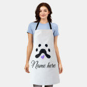 犬の前黒ペット追加の名前文字動物の前写真 エプロン (着用した状態)