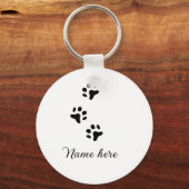 犬の前黒ペット追加の名前文字動物の前写真 キーホルダー (正面)