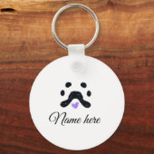 犬の前黒ペット追加の名前文字動物の前写真 キーホルダー (裏面)