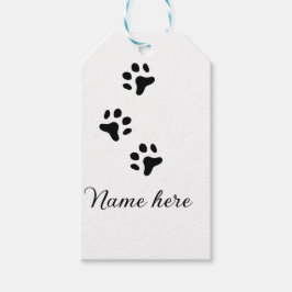 犬の前黒ペット追加の名前文字動物の前写真 ギフトタグ
