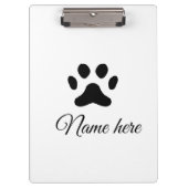 犬の前黒ペット追加の名前文字動物の前写真 クリップボード (正面)