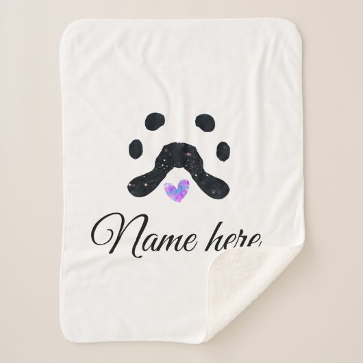 犬の前黒ペット追加の名前文字動物の前写真 シェルパブランケット (正面)
