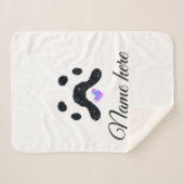 犬の前黒ペット追加の名前文字動物の前写真 シェルパブランケット (正面(横))