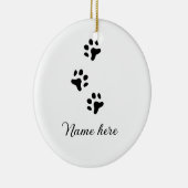 犬の前黒ペット追加の名前文字動物の前写真 セラミックオーナメント (右)