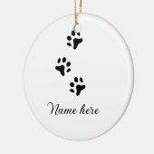 犬の前黒ペット追加の名前文字動物の前写真 セラミックオーナメント (左)