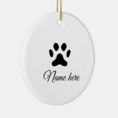 犬の前黒ペット追加の名前文字動物の前写真 セラミックオーナメント (右)