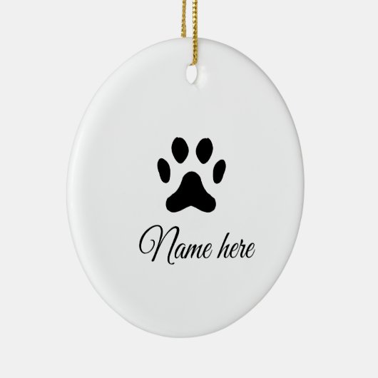犬の前黒ペット追加の名前文字動物の前写真 セラミックオーナメント (右)