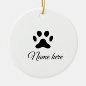 犬の前黒ペット追加の名前文字動物の前写真 セラミックオーナメント (正面)