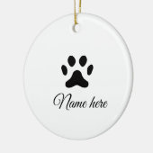 犬の前黒ペット追加の名前文字動物の前写真 セラミックオーナメント (左)