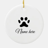犬の前黒ペット追加の名前文字動物の前写真 セラミックオーナメント (裏面)
