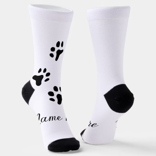 犬の前黒ペット追加の名前文字動物の前写真 ソックス (傾斜あり)