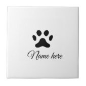 犬の前黒ペット追加の名前文字動物の前写真 タイル (正面)
