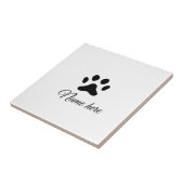 犬の前黒ペット追加の名前文字動物の前写真 タイル (側面)