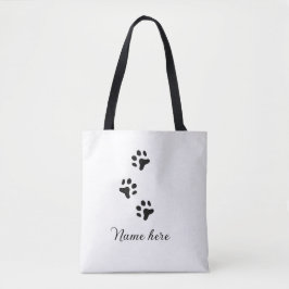 犬の前黒ペット追加の名前文字動物の前写真 トートバッグ