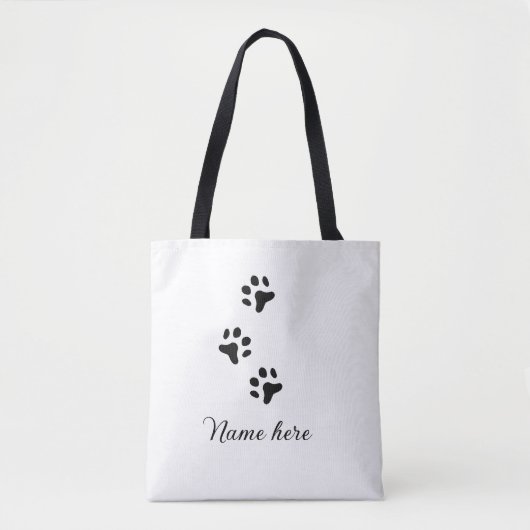 犬の前黒ペット追加の名前文字動物の前写真 トートバッグ (正面)