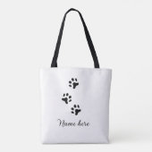 犬の前黒ペット追加の名前文字動物の前写真 トートバッグ (裏面)