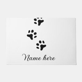 犬の前黒ペット追加の名前文字動物の前写真 ドアマット