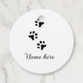 犬の前黒ペット追加の名前文字動物の前写真 フェイバータグ (裏面)