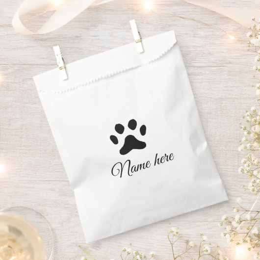 犬の前黒ペット追加の名前文字動物の前写真 フェイバーバッグ (クリップ留めされた状態)