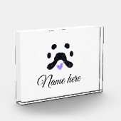 犬の前黒ペット追加の名前文字動物の前写真 フォトブロック (左)